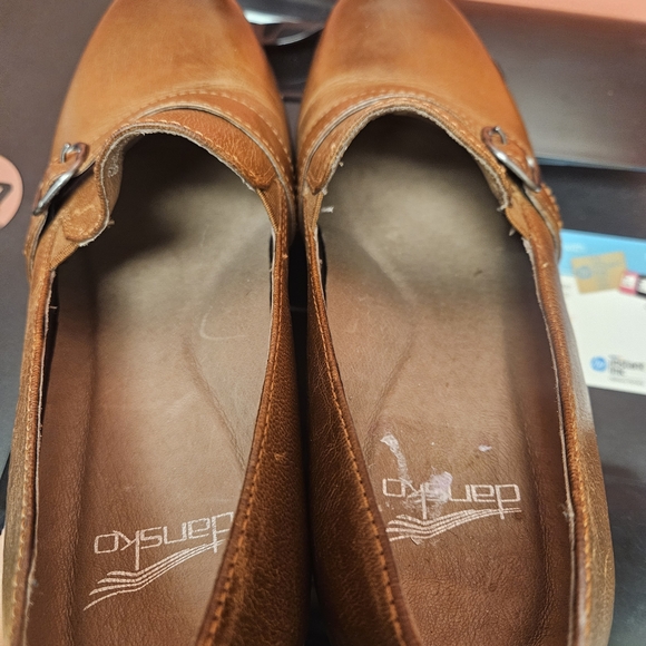 Dansko Tan Leather Women's Loafers with Buckle - Picture 6 of 7
